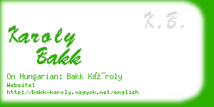 karoly bakk business card